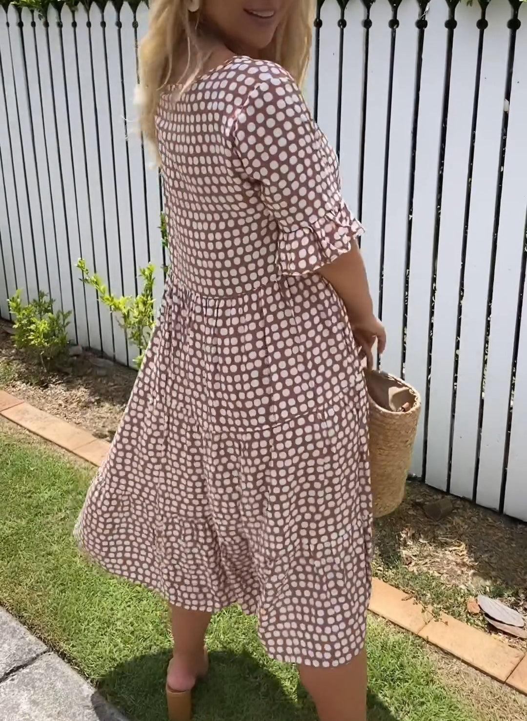 Julia™ Short-Sleeve Midi Dress