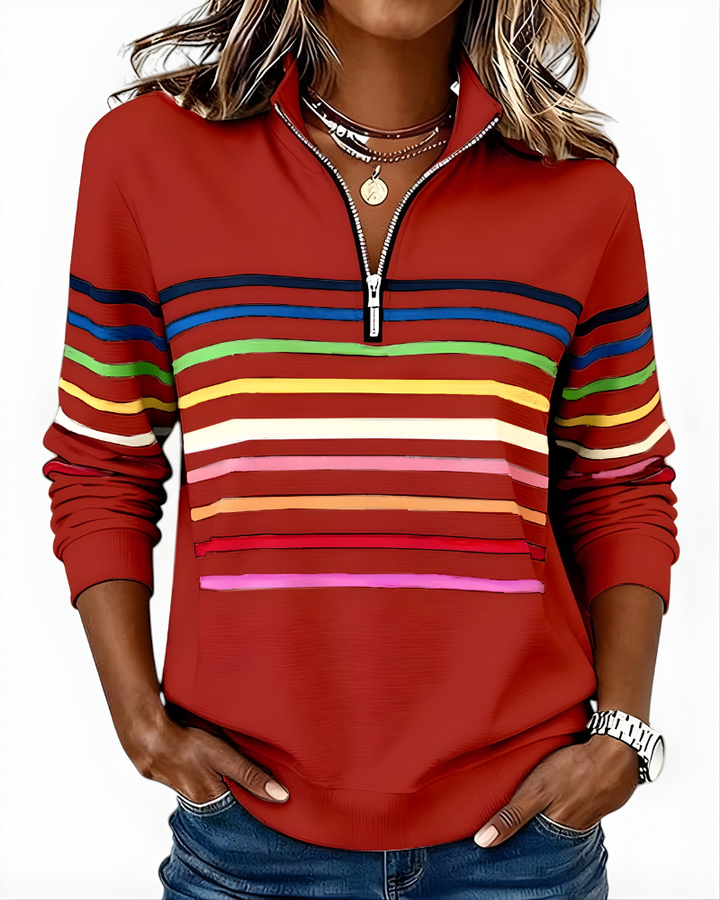 MARIS™ Top zip casual stripes