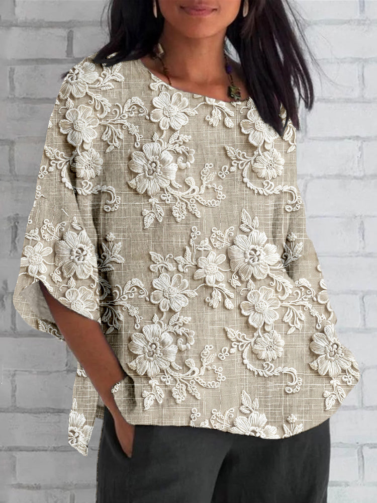 Vintage Floral Top in Hazel
