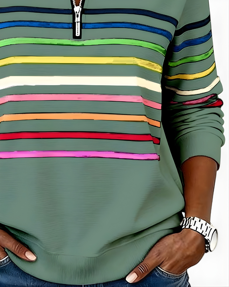 MARIS™ Top zip casual stripes