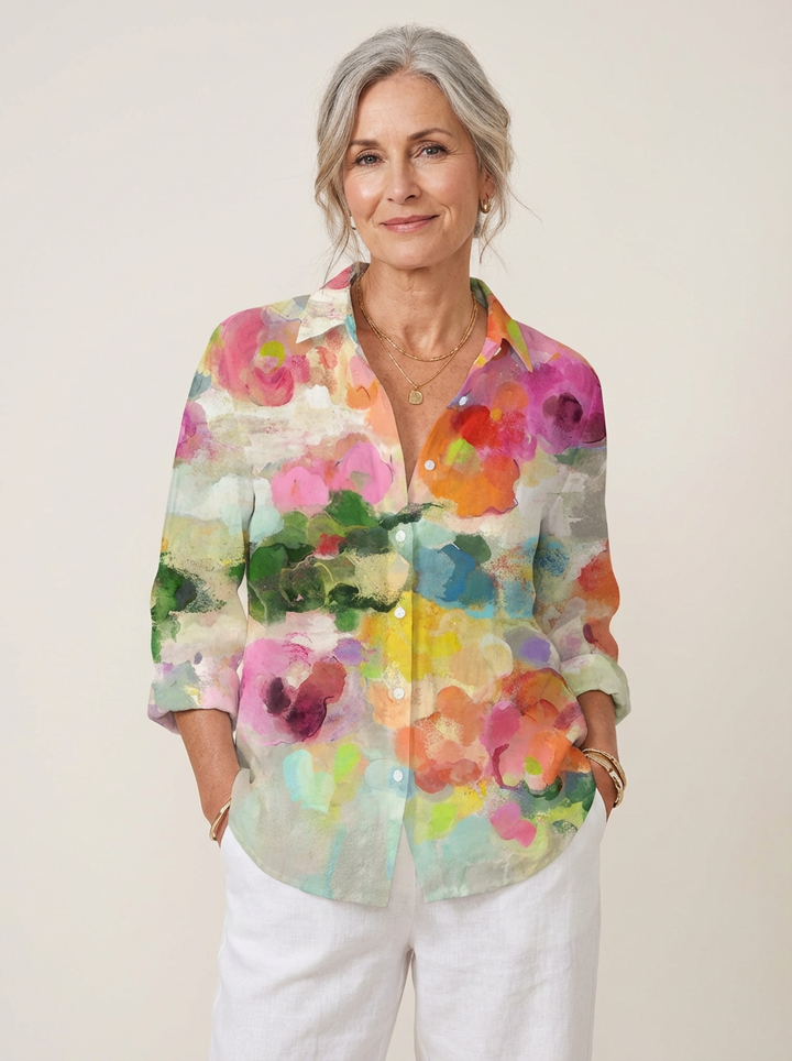 Elara | Dreamy Watercolor Blouse