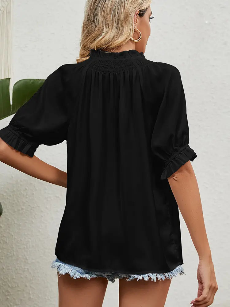 Elara | Smocked Neckline Summer Blouse
