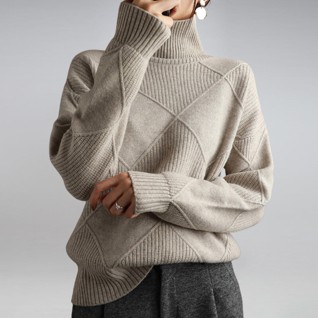 Soft Cable Knit Turtleneck Sweater for Women