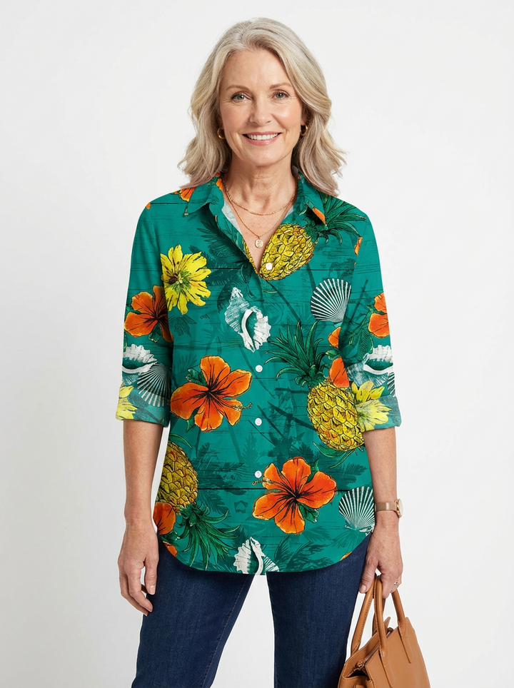Luna | Breeze in Blue Garden Blouse