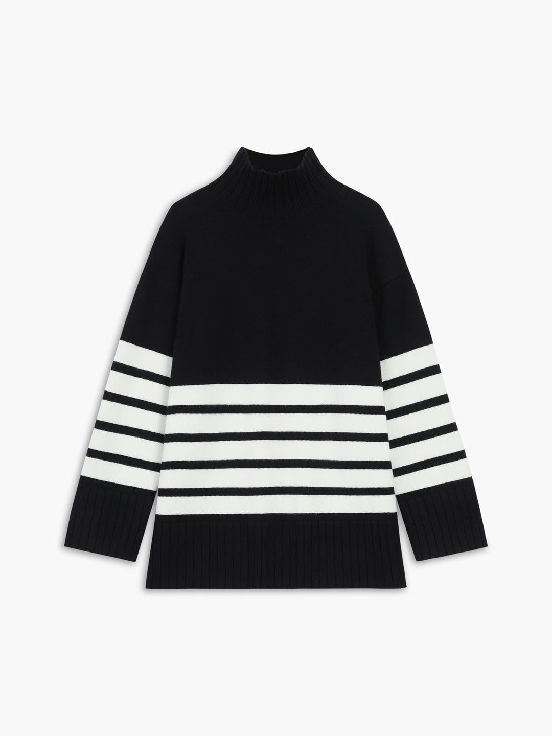 SOPHIA™ Mock Neck Knit striped classic