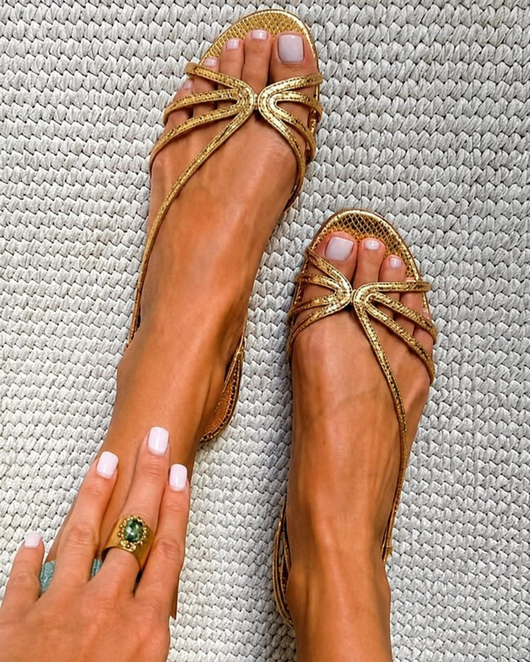 Monroe | Elegant Gold Vintage Sandals