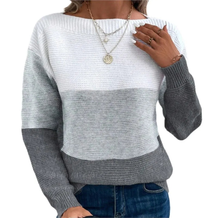 SILVIA™ Patchwork Knit three-tone relaxed