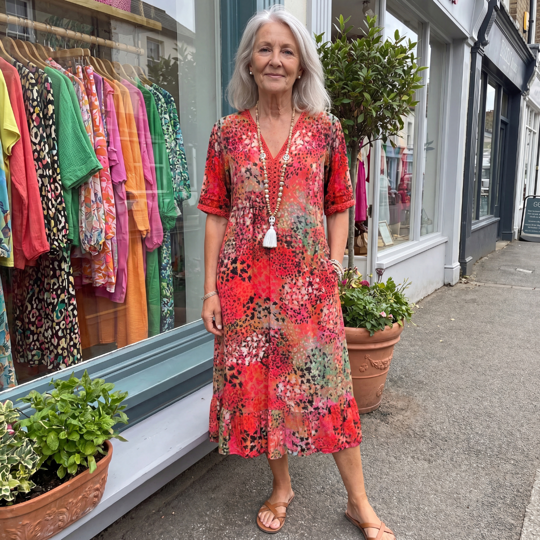 Anna | Midi Dress Tummy Coverage