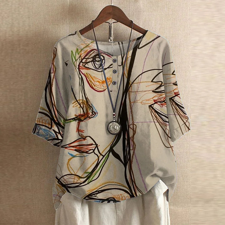 Women’s Vintage Floral Loose Fit  Boho Blouse
