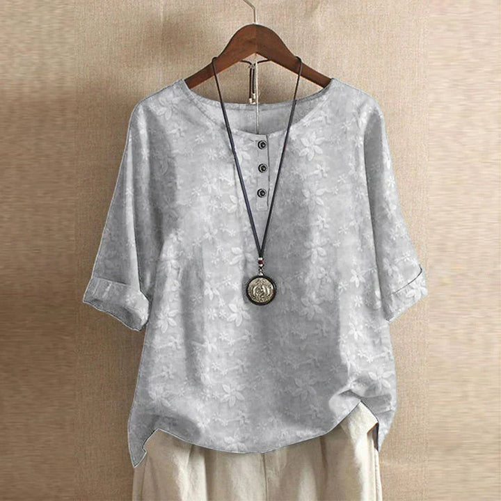 Women’s Vintage Floral Print Loose Fit Blouse