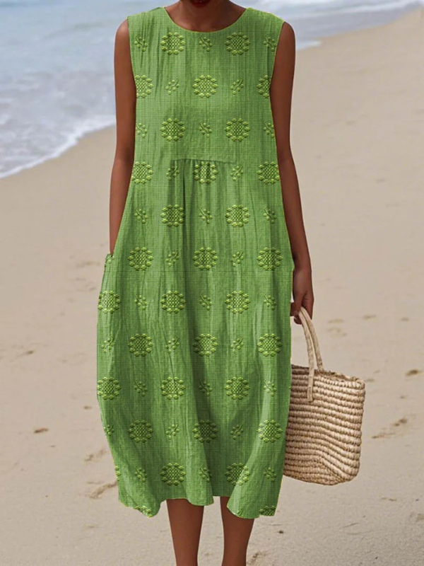 Embroidered Midi Dress in Rose™