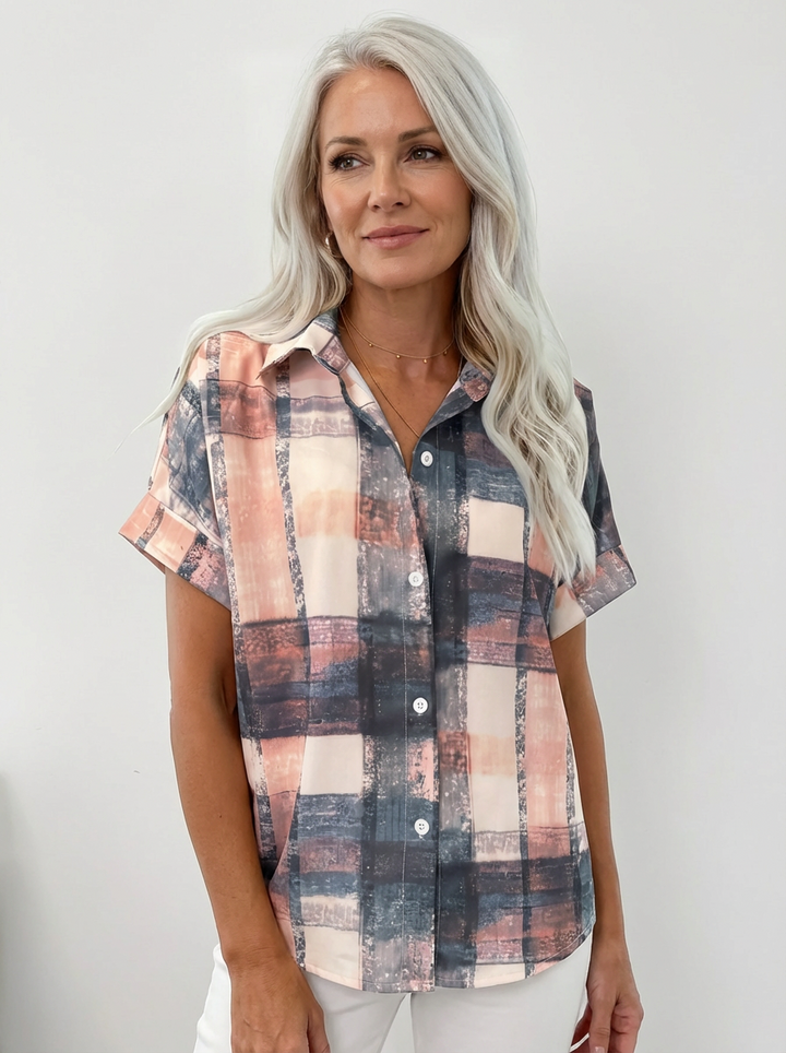 Liora | Relaxed Square Pattern Top