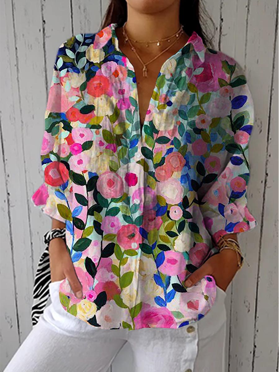 Frida | Floral Canvas Top