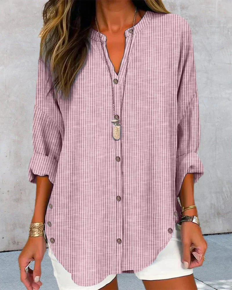 Penelope | Stripe V-Neck Top